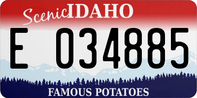 ID license plate E034885