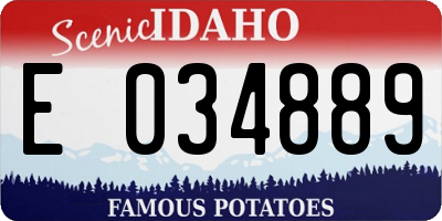 ID license plate E034889