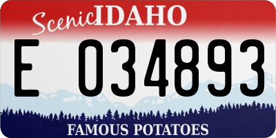 ID license plate E034893