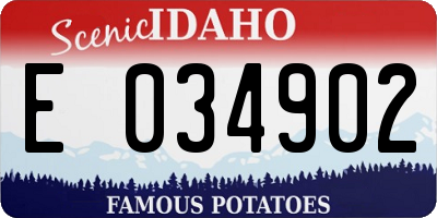 ID license plate E034902