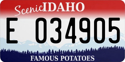 ID license plate E034905