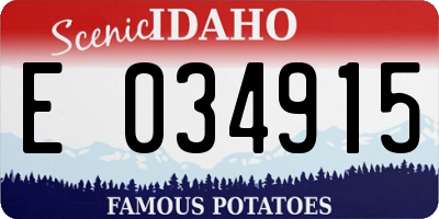 ID license plate E034915