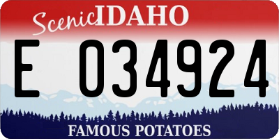 ID license plate E034924