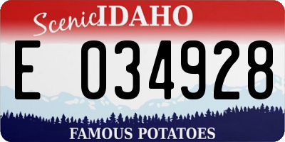 ID license plate E034928