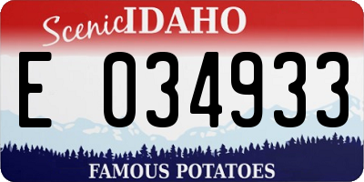 ID license plate E034933