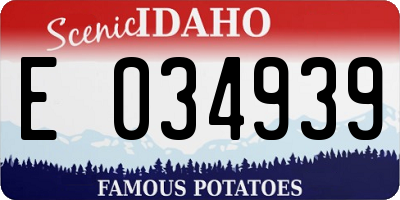 ID license plate E034939