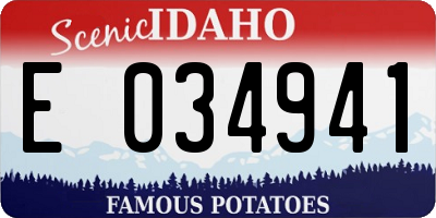 ID license plate E034941
