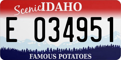 ID license plate E034951