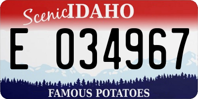ID license plate E034967