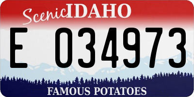 ID license plate E034973