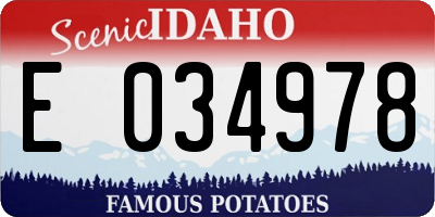 ID license plate E034978