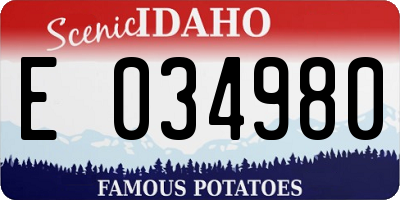 ID license plate E034980