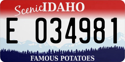 ID license plate E034981