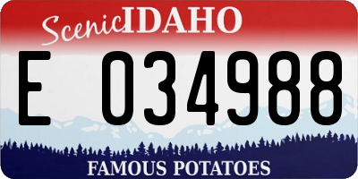 ID license plate E034988