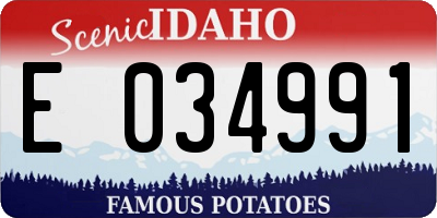 ID license plate E034991