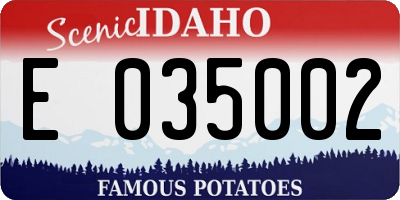 ID license plate E035002