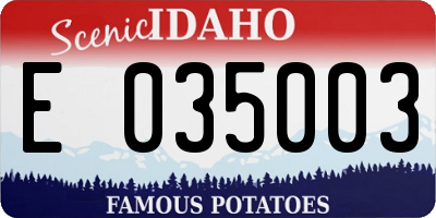 ID license plate E035003