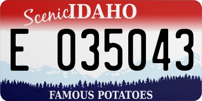 ID license plate E035043