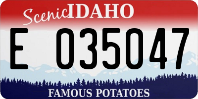 ID license plate E035047