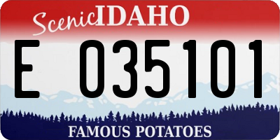 ID license plate E035101