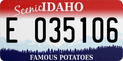 ID license plate E035106