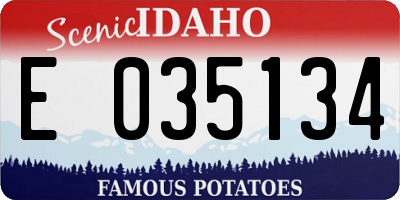 ID license plate E035134