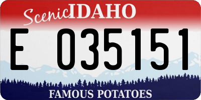 ID license plate E035151