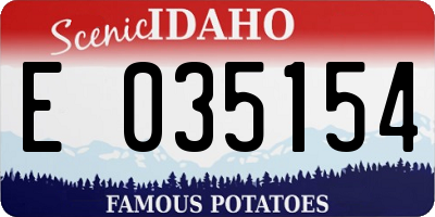 ID license plate E035154