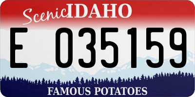 ID license plate E035159