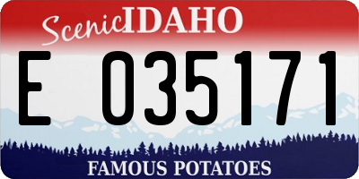 ID license plate E035171