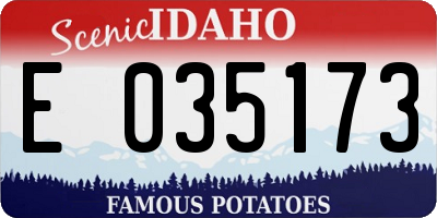 ID license plate E035173
