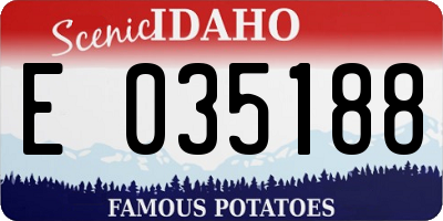 ID license plate E035188