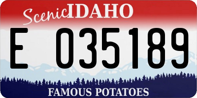 ID license plate E035189