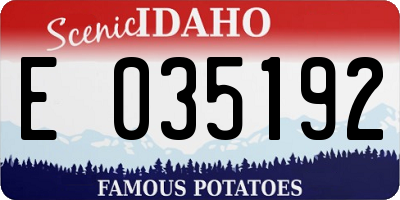 ID license plate E035192