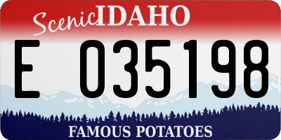 ID license plate E035198