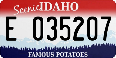 ID license plate E035207