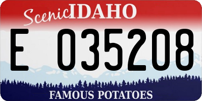 ID license plate E035208