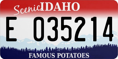 ID license plate E035214