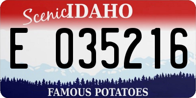 ID license plate E035216