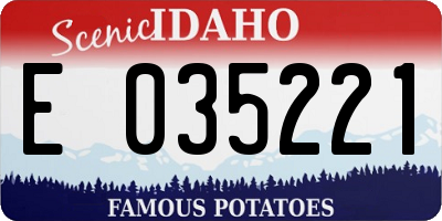 ID license plate E035221