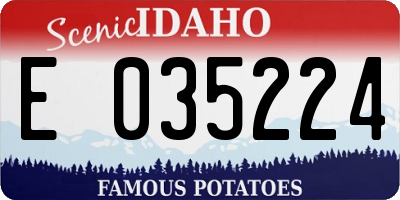 ID license plate E035224