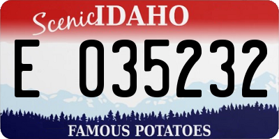 ID license plate E035232