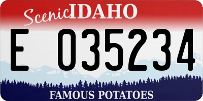 ID license plate E035234