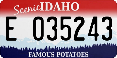 ID license plate E035243
