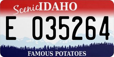 ID license plate E035264