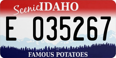 ID license plate E035267