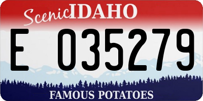 ID license plate E035279