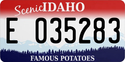 ID license plate E035283