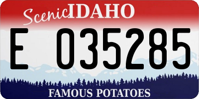ID license plate E035285