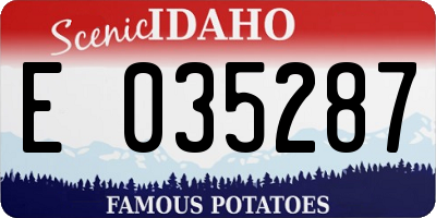 ID license plate E035287